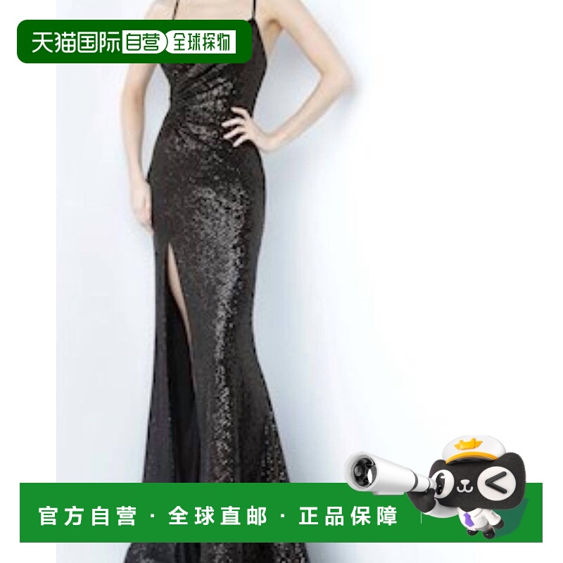 自营jovani黑色系长款性感舞会礼服 美国奥莱直发