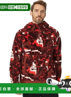 自营The North Face Campshire男式火红Digi 1/4拉链羊毛连帽衫尺