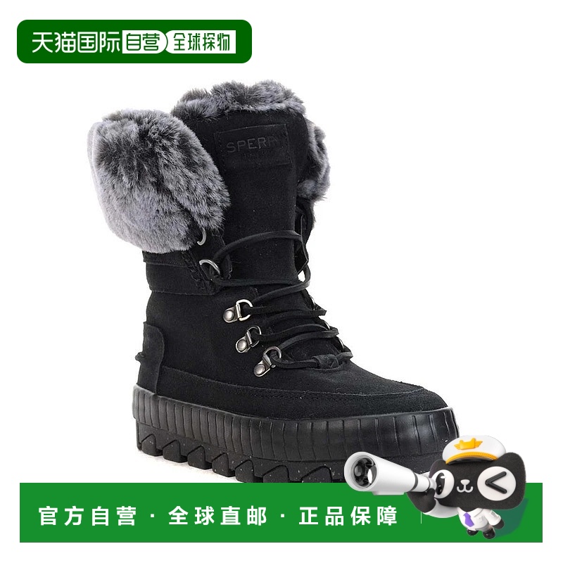 自营 Sperry Torrent STS86832女式黑色人造毛皮防水冬季靴JOBB16