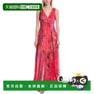 美国奥莱直发新款 自营 粉红色 Ruiz雪纺礼服 Rene