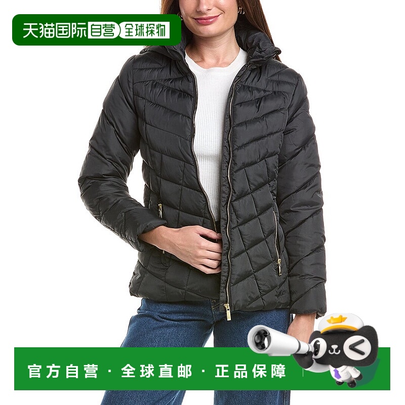 自营Nicole Miller Matte Puffer Jacket - black 美国奥莱直发