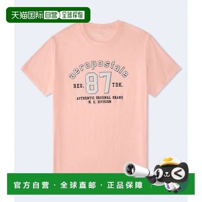 自营Aeropostale 87 Applique Graphic Tee - light pink 698 美