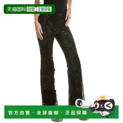 自营 Alberta Ferretti 真丝混纺长裤 - 黑色 美国奥莱直发休闲裤