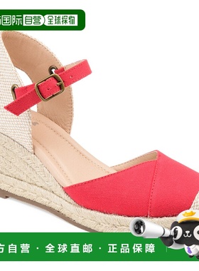 自营 Journee Collection 女式 Tru 舒适泡沫 Ashlyn 坡跟鞋 - 红