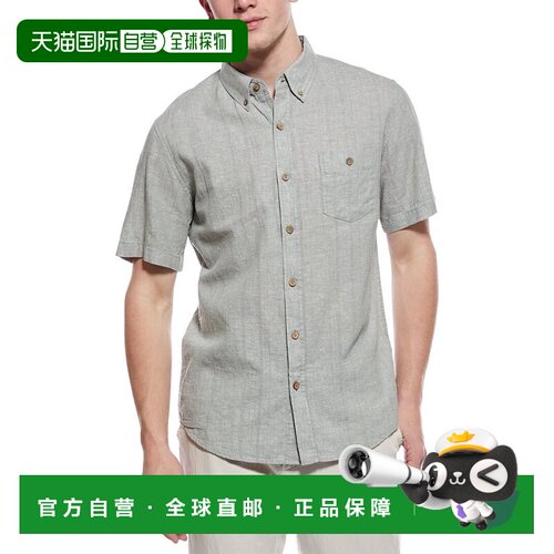 自营WEATHERPROOF VINTAGE Linen-Blend Vertical Dobby Shirt -