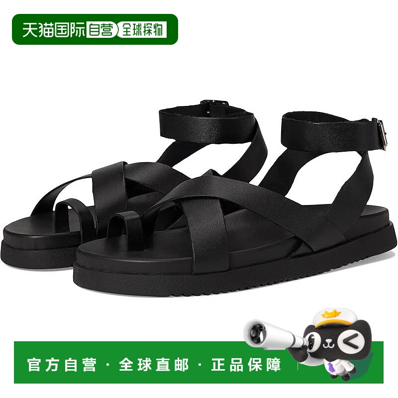 自营Steve Madden Mira Strappy Women's Black Leather Toe Loop
