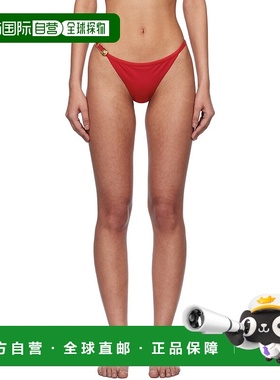 1h可退 香港直邮潮奢 versace 范思哲 女士 红色 Safety Pin 比基