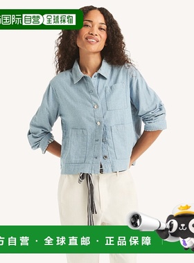 自营Nautica Womens Denim Barn Jacket - ocean navy 美国奥莱直