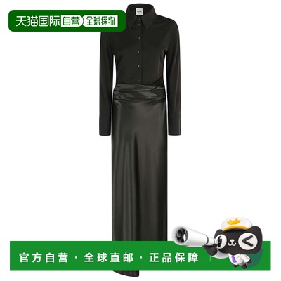 自营nanushkaDark Green Anthracite Scylla Long Dress - black
