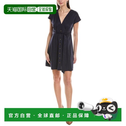 自营opto.p.t Lilia Linen-Blend Mini Dress - black 美国奥莱直