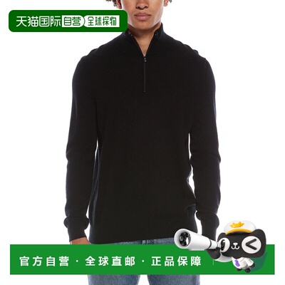 自营Amicale Cashmere 1/4-Zip Cashmere Sweater - black 美国奥