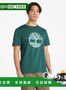 自营 timberland男式Northwood US Tree Logo短袖T恤-绿色 美国奥
