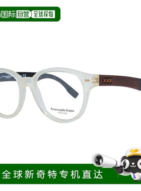 自营 ermenegildo zegnaMen's Round Optical Frames In Transpar