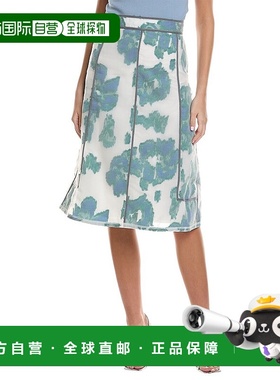 自营 3.1 Phillip Lim Fil Coupe 抽象雏菊真丝混纺中长裙 - 白色