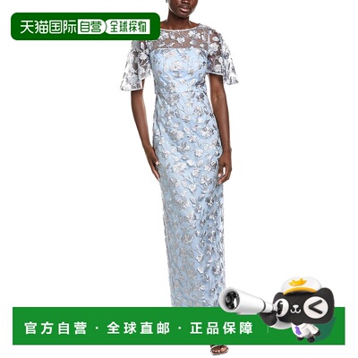 自营JS Collections Brooke Column Gown - blue 美国奥莱直发