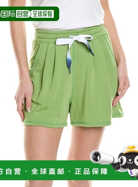 自营 stateside美国柔软抓绒褶皱短裤 - 绿色 美国奥莱直发