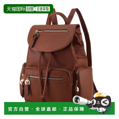 自营mia k collectionIvanna 纯素皮革女士大号背包 - 棕色 美国