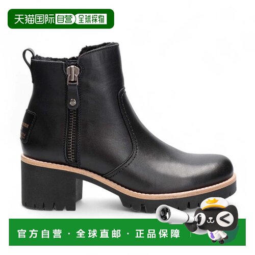 自营Panama Jacks女式黑色Trav B2皮靴-黑色 美国奥莱直发