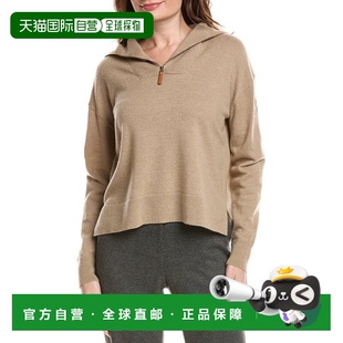 自营Lafayette 148 New York Half Zip Collared Wool & Cashmere