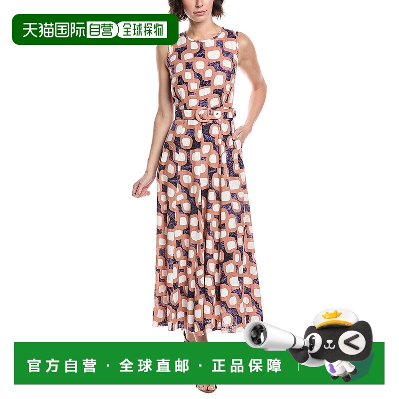 自营Diane von Furstenberg Elliot亚麻混纺迷笛连衣裙-棕色 美国