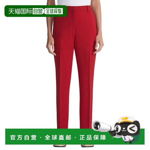 自营Lafayette 148 New York Plus Clinton踝裤-红色 美国奥莱直