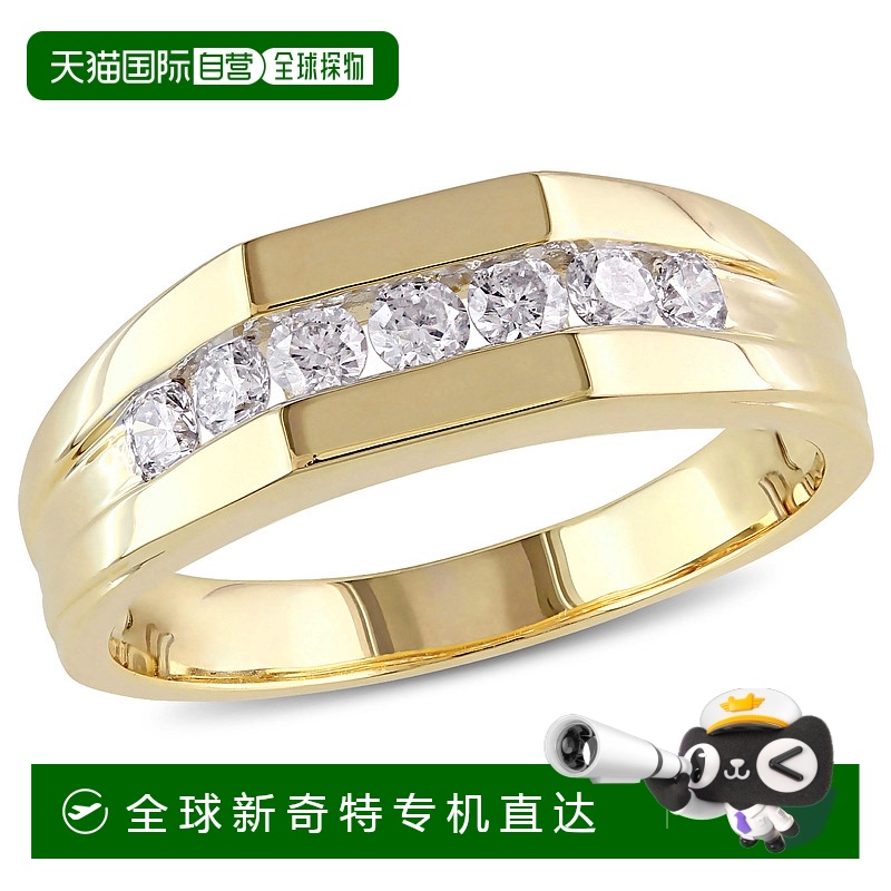 美国直邮Julianna B男士戒指黄金不掉色时尚设计感百搭1/2 CT TW