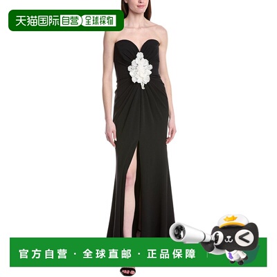 自营Tadashi Shoji Solid Sleeveless Maxi Dress - black 美国奥