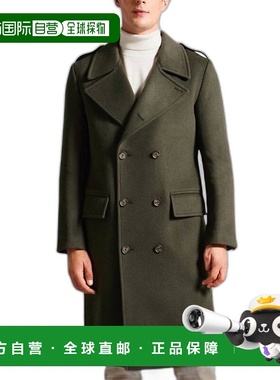 1h可退 【美国直邮】Ted Baker Avin 深绿色羊毛混纺军装外套 男