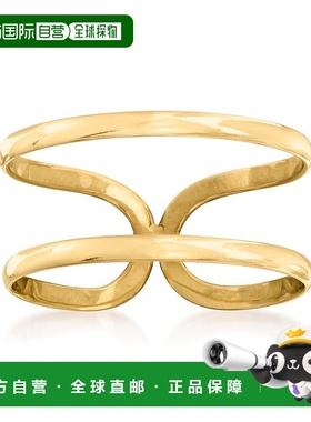 自营 RS Pure by Ross-Simons 14kt 黄金 2 环开放式戒指 - 黄色