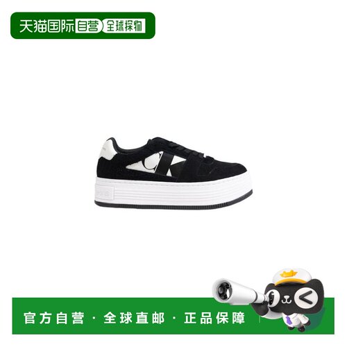 自营calvin klein凯文克莱皮革女式运动鞋-黑色 美国奥莱直发