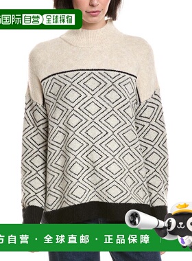 自营Vince Camuto Diamond Motif Mock Neck - multi 美国奥莱直