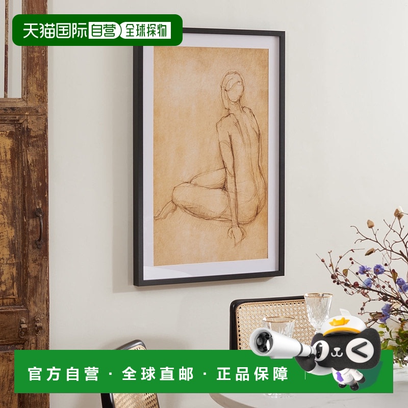 自营 Safavieh Go Figure 古董裱框墙面艺术 - 古董象牙色/黑色