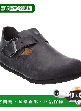 自营Birkenstock London Oiled Leather Clog - black 美国奥莱直