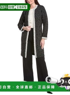 自营St. John Soft Boucle Windowpane Wool-Blend Kissing Jacke