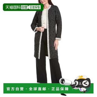 自营St. John Soft Boucle Windowpane Wool-Blend Kissing Jacke