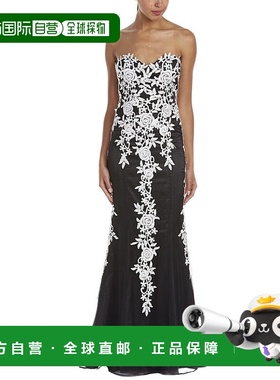 自营issue new york问题纽约礼服-黑色/白色 美国奥莱直发连衣裙