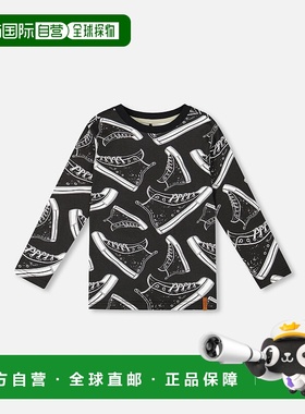 自营deux par deuxLong Sleeve Organic Cotton Allover Print Te