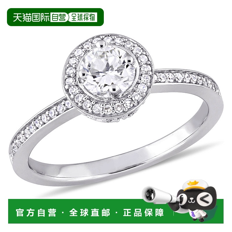 自营 Mimi & Max 1/2ct TW Diamond Halo Engagement Ring 14k Wh