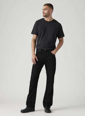 自营Men's Levi's 517 Jeans  Black Denim Dark Wash Bootcut Le