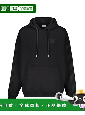 自营off-whiteOff- Cotton Men's Sweatshirt - black 美国奥莱直