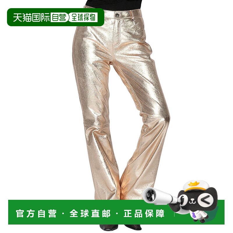 自营 Walter Baker Dimitri 皮裤 - 金色皮革 时尚女裤 美国奥莱