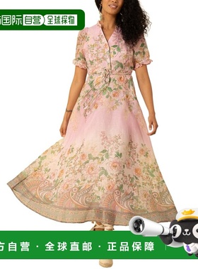 自营Hale Bob Silk & Linen-Blend Haley Midi Dress - pink 美国