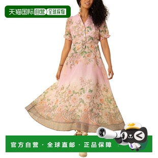 自营Hale Bob Silk & Linen-Blend Haley Midi Dress - pink 美国