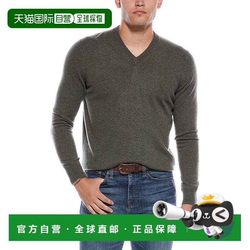 自营Quinn Cashmere V-Neck Sweater - green 美国奥莱直发