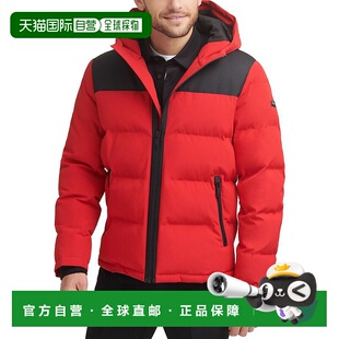 1h可退 【美国直邮】DKNY 男士拼接防寒保暖棉服外套 男装 羽绒服