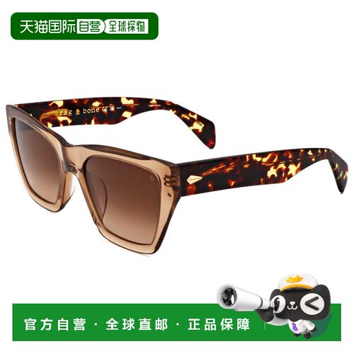 自营rag & boneRag&Bone女式54毫米哈瓦那米色太阳镜-哈瓦那米色