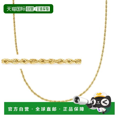 自营Ross-Simons 2mm 18kt Gold Over Sterling Rope-Chain Neckl