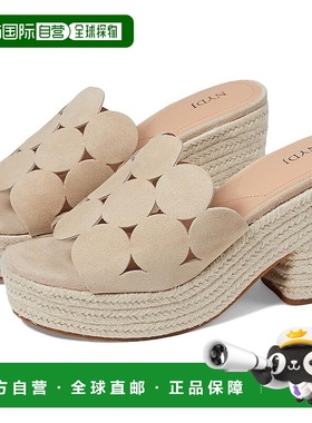 自营NYDJ Helene凉鞋女式米色皮革块鞋跟Espadrilles JOBB117-米
