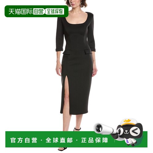 自营black halo黑色Halo Kismet水肺迷笛连衣裙-黑色 美国奥莱直