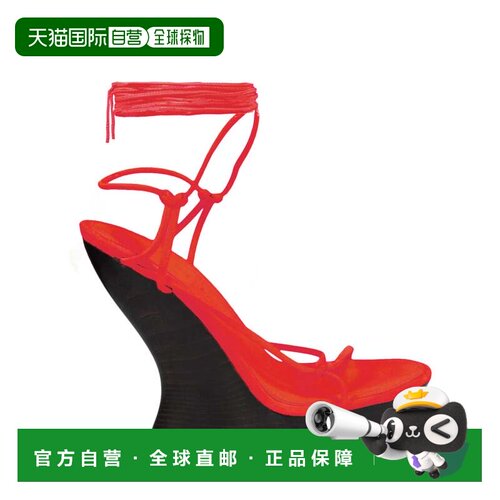 自营salvatore ferragamoFrida厚底坡跟凉鞋-红色 美国奥莱直发